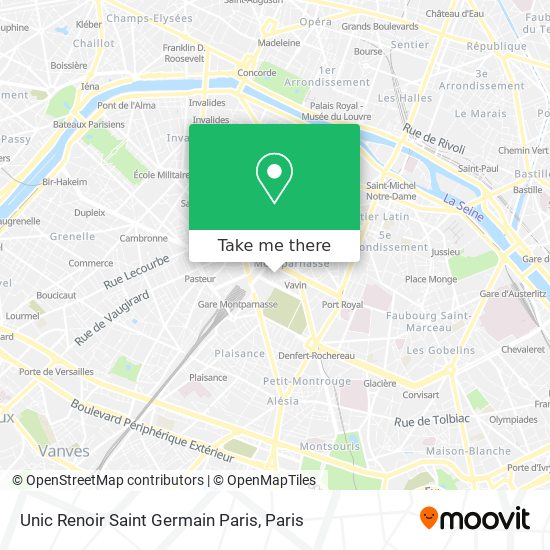 Mapa Unic Renoir Saint Germain Paris
