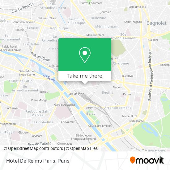 Mapa Hôtel De Reims Paris