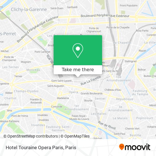 Hotel Touraine Opera Paris map