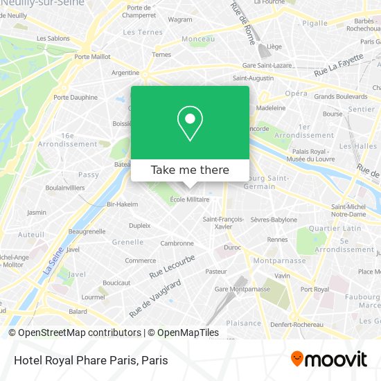 Mapa Hotel Royal Phare Paris