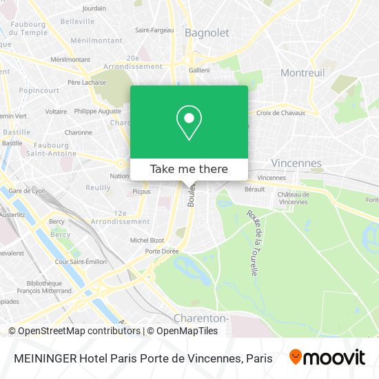 Mapa MEININGER Hotel Paris Porte de Vincennes