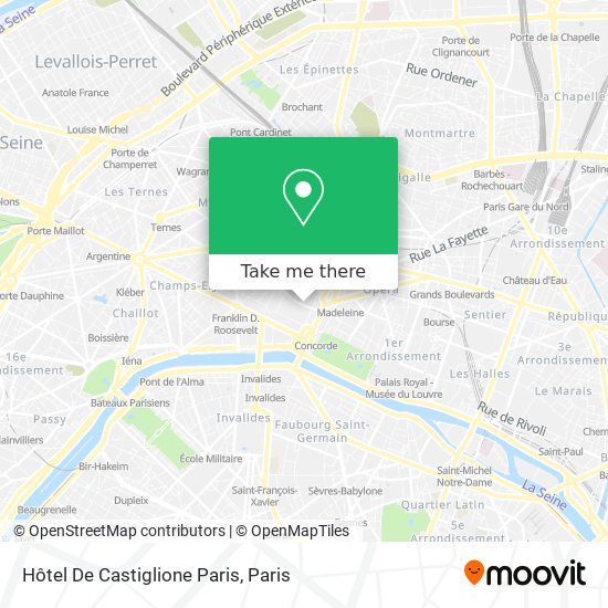 Hôtel De Castiglione Paris map