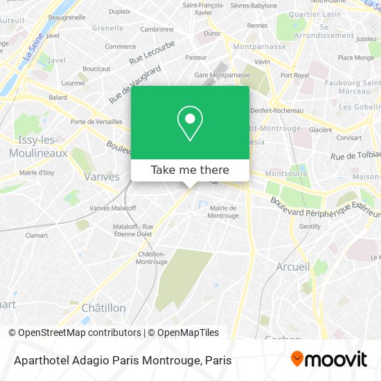 Mapa Aparthotel Adagio Paris Montrouge