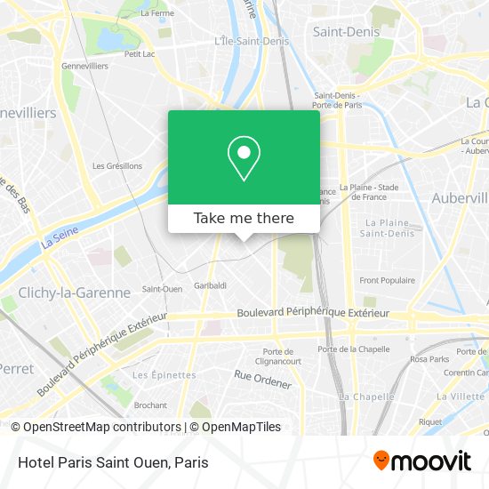 Mapa Hotel Paris Saint Ouen