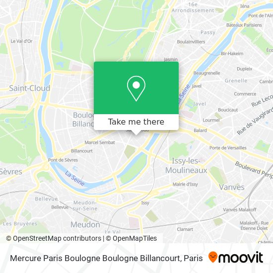 Mercure Paris Boulogne Boulogne Billancourt map