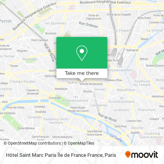 Hôtel Saint Marc Paris Île de France France map