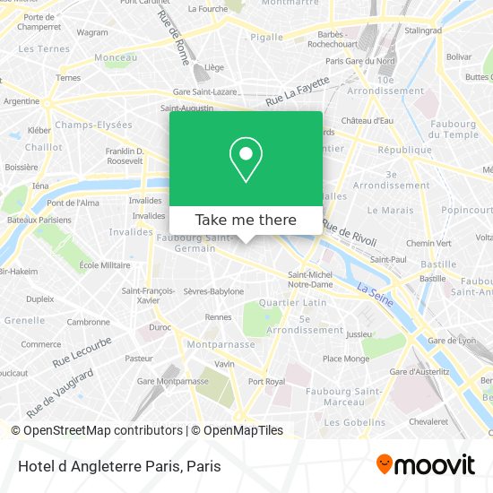 Hotel d Angleterre Paris map