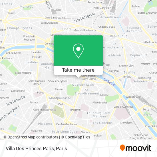 Mapa Villa Des Princes Paris