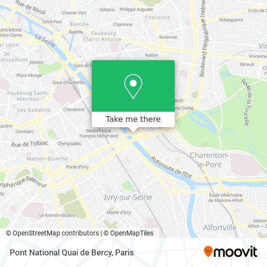 Pont National Quai de Bercy map