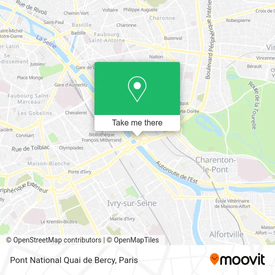 Pont National Quai de Bercy map