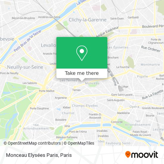 Monceau Elysées Paris map