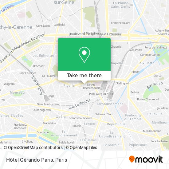 Hôtel Gérando Paris map