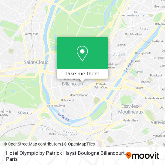 Mapa Hotel Olympic by Patrick Hayat Boulogne Billancourt