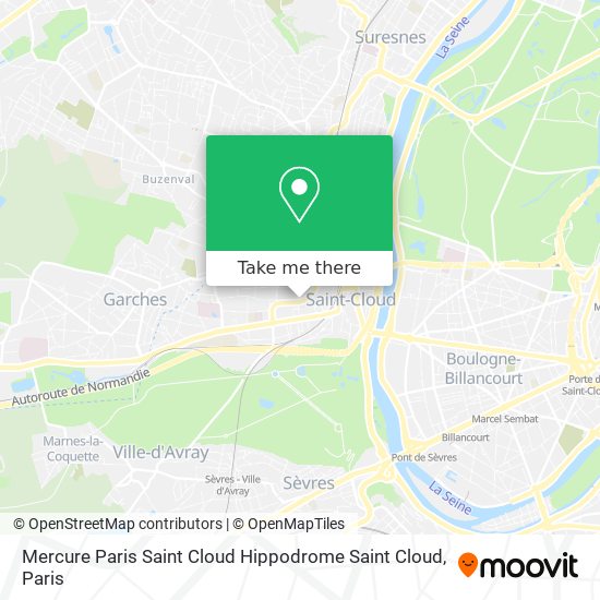 Mapa Mercure Paris Saint Cloud Hippodrome Saint Cloud
