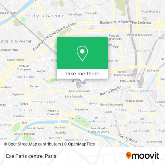 Exe Paris centre map