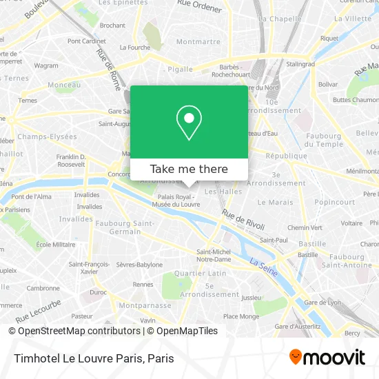 Timhotel Le Louvre Paris map