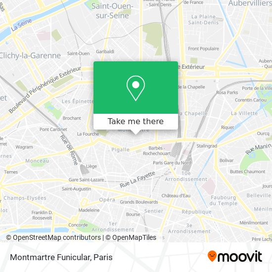 Montmartre Funicular map