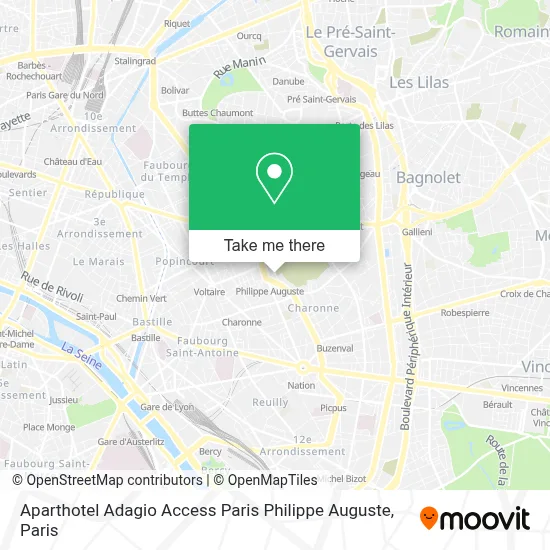 Aparthotel Adagio Access Paris Philippe Auguste map