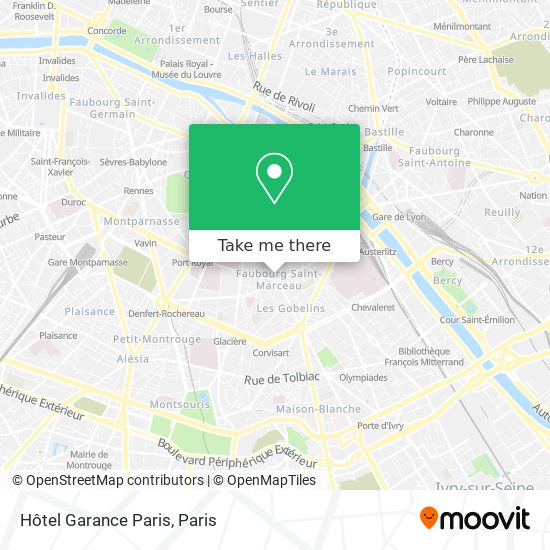 Mapa Hôtel Garance Paris