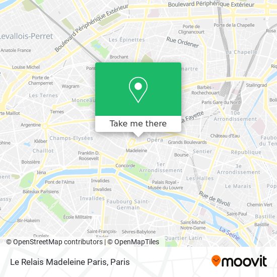 Le Relais Madeleine Paris map