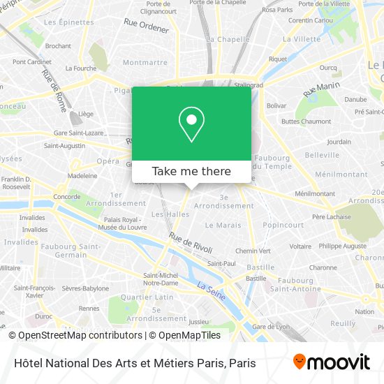 Hôtel National Des Arts et Métiers Paris map