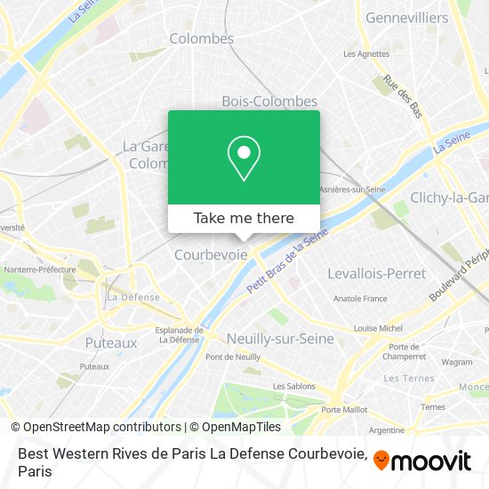 Best Western Rives de Paris La Defense Courbevoie map