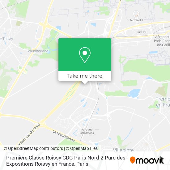 Premiere Classe Roissy CDG Paris Nord 2 Parc des Expositions Roissy en France map