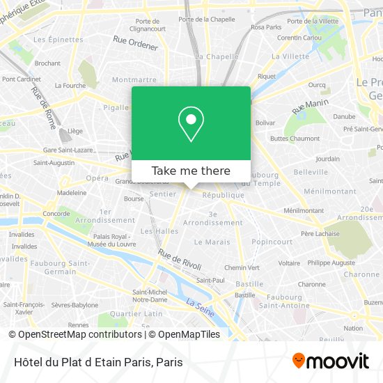 Hôtel du Plat d Etain Paris map