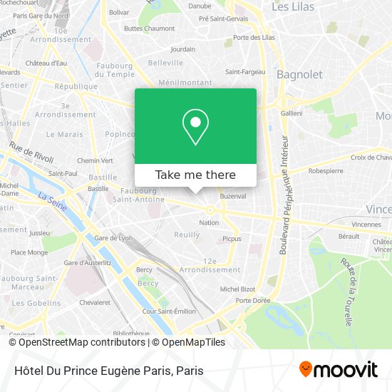 Hôtel Du Prince Eugène Paris map