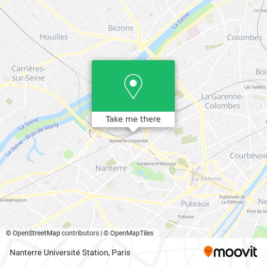 Mapa Nanterre Université Station
