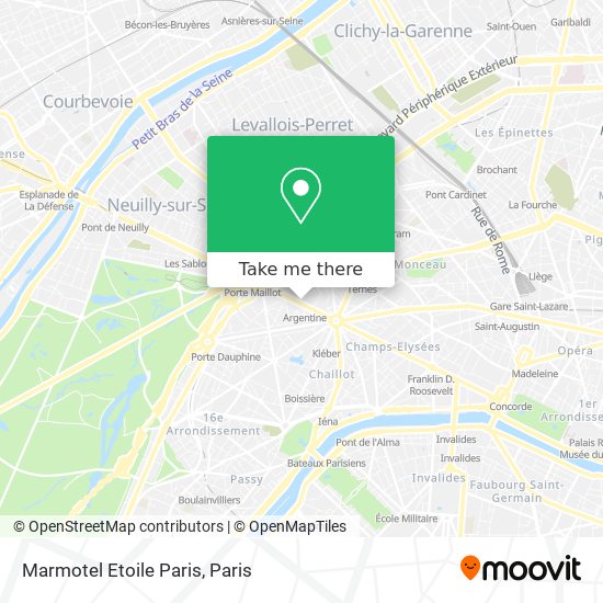Mapa Marmotel Etoile Paris