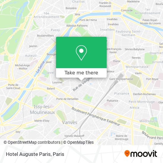 Mapa Hotel Auguste Paris