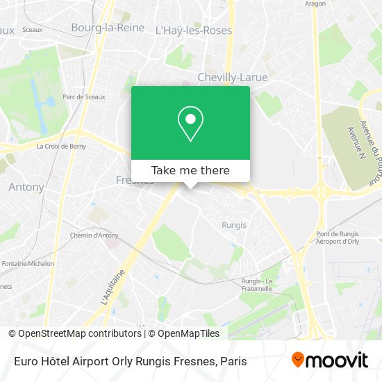 Euro Hôtel Airport Orly Rungis Fresnes map