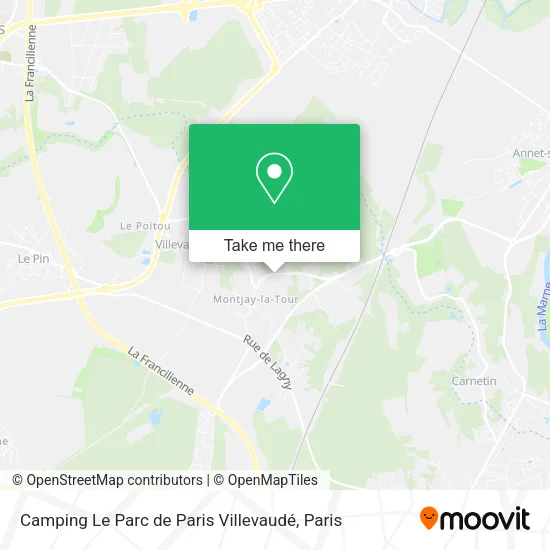 Camping Le Parc de Paris Villevaudé map