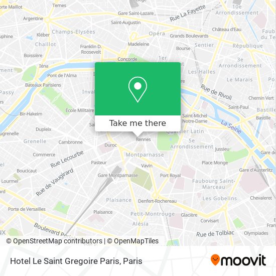 Mapa Hotel Le Saint Gregoire Paris