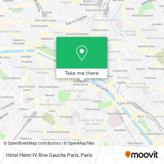 Hôtel Henri IV Rive Gauche Paris map