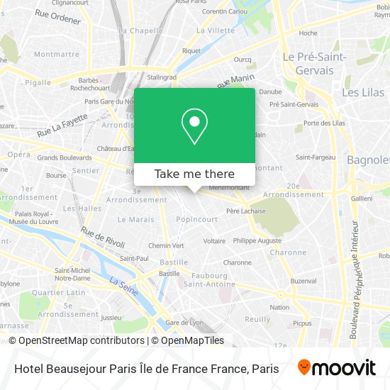 Hotel Beausejour Paris Île de France France map