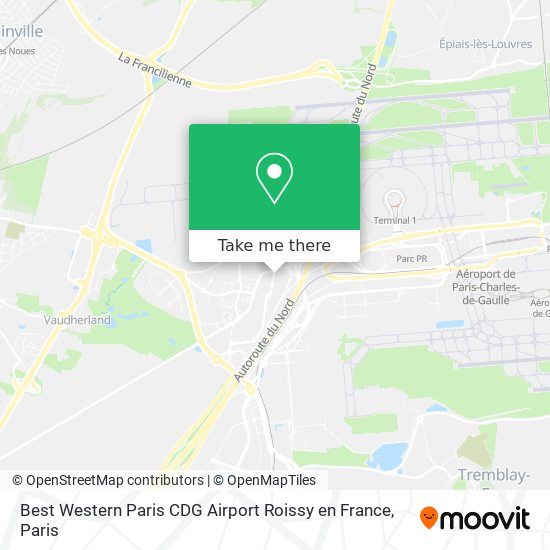 Best Western Paris CDG Airport Roissy en France map