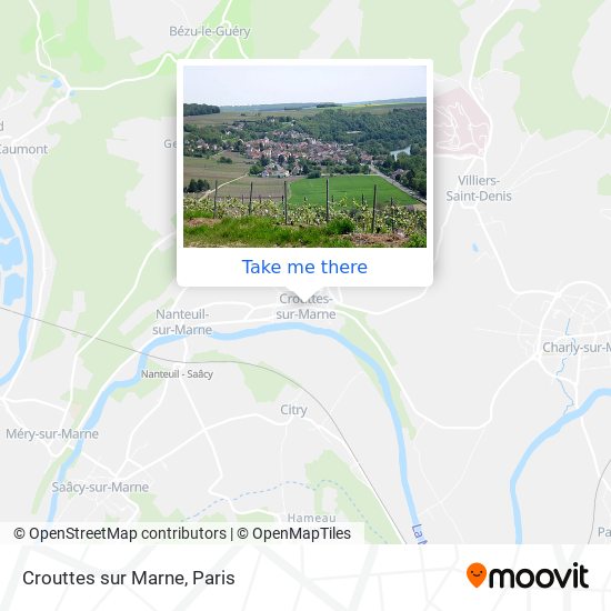 Mapa Crouttes sur Marne