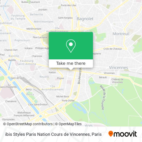 ibis Styles Paris Nation Cours de Vincennes map