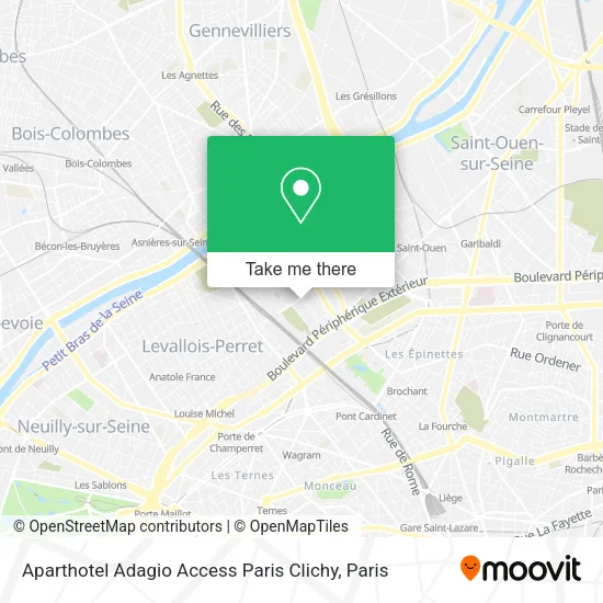 Aparthotel Adagio Access Paris Clichy map