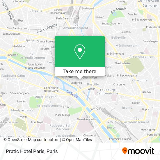 Pratic Hotel Paris map