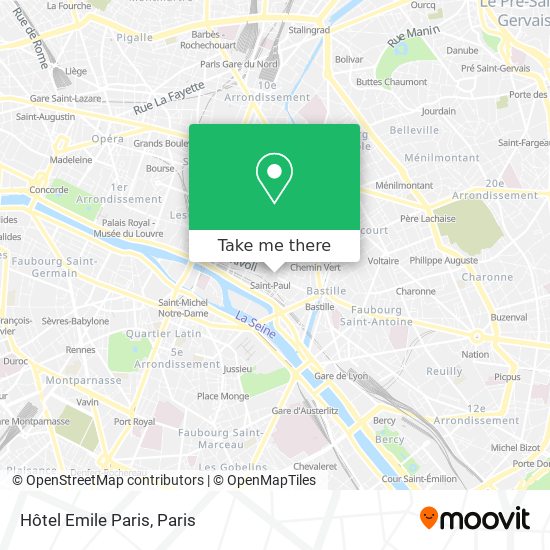 Mapa Hôtel Emile Paris