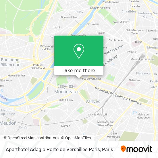 Aparthotel Adagio Porte de Versailles Paris map