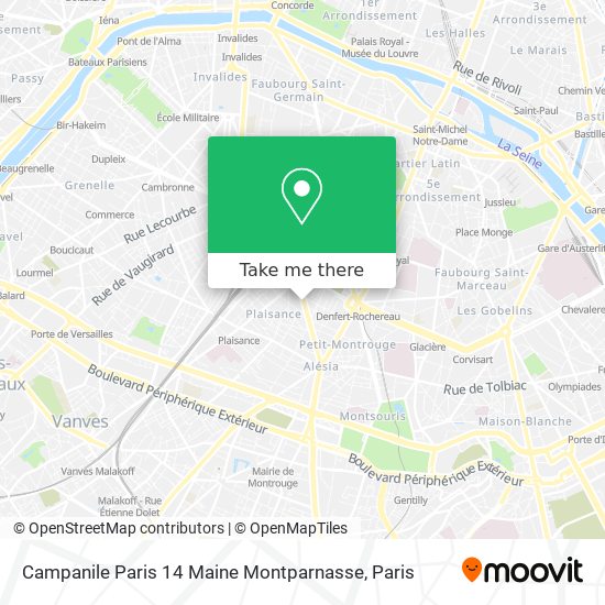 Campanile Paris 14 Maine Montparnasse map