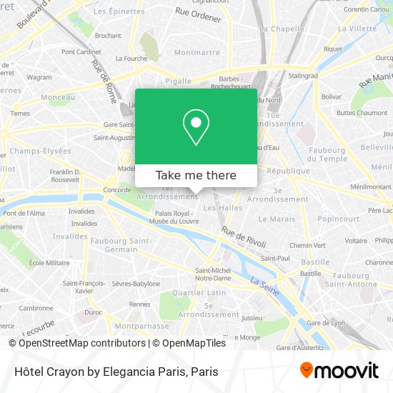 Hôtel Crayon by Elegancia Paris map