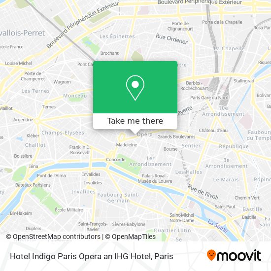 Mapa Hotel Indigo Paris Opera an IHG Hotel