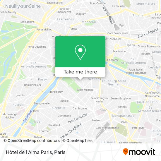Mapa Hôtel de l Alma Paris