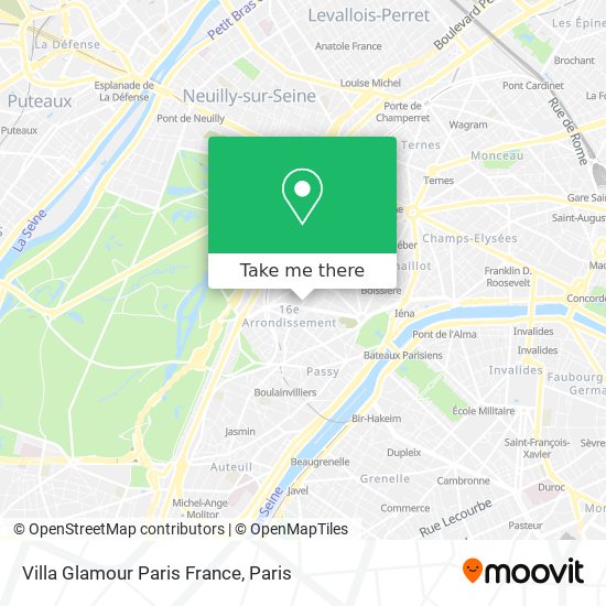 Mapa Villa Glamour Paris France