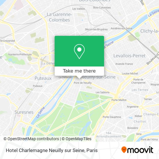 Mapa Hotel Charlemagne Neuilly sur Seine